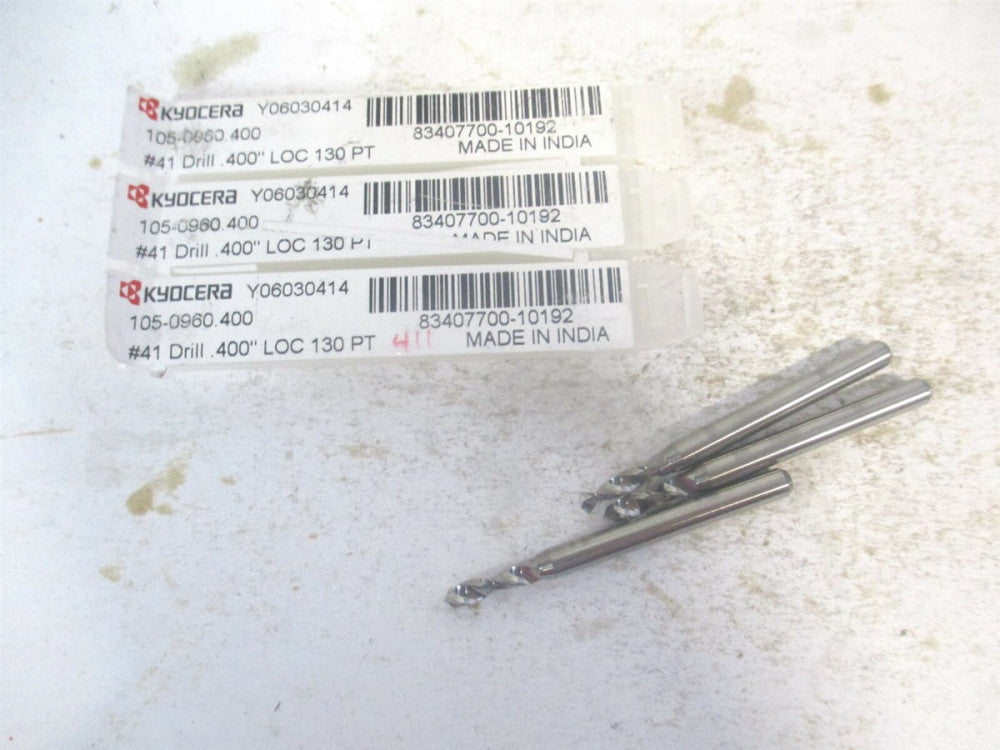 Kyocera (07372) #41 130° 1/8 x 1-1/2" OAL Spiral Circuit Board Drill Bit - Qty 3