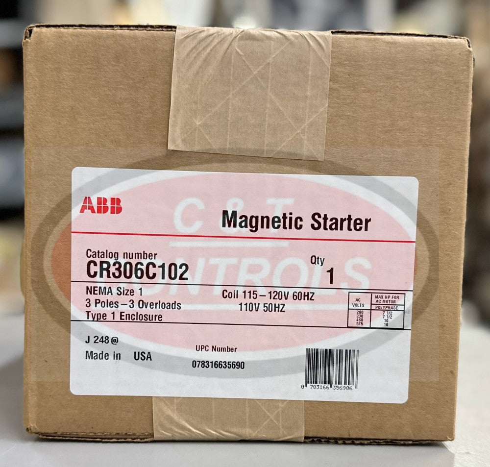 GE CR306C102 Size 1 Enclosed Starter 120V New In Box USA Stock