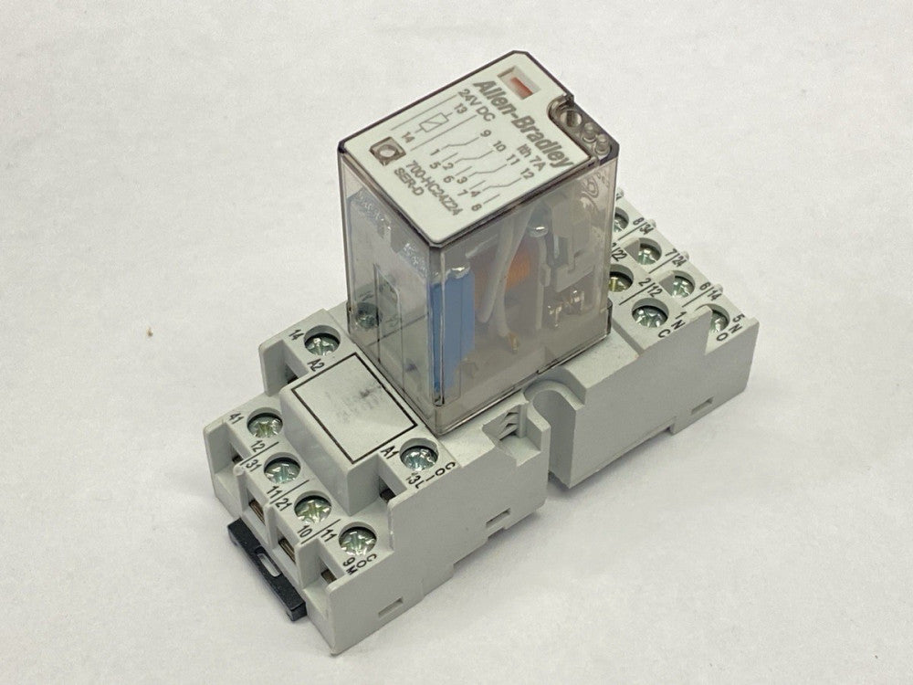 Allen Bradley 700-HC24Z24 Ser D Ice Cube Relay 24VDC w/ 700-HN103 Ser C Base