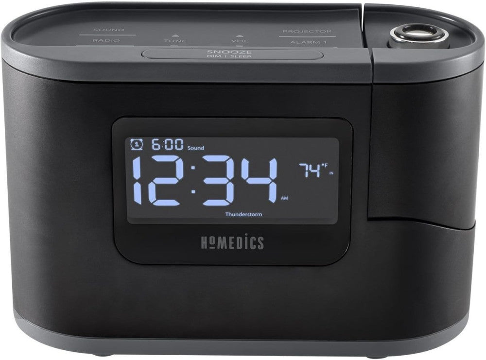 Homedics SoundSleep Recharged Alarm Clock & White Noise Sound Machine, Black 