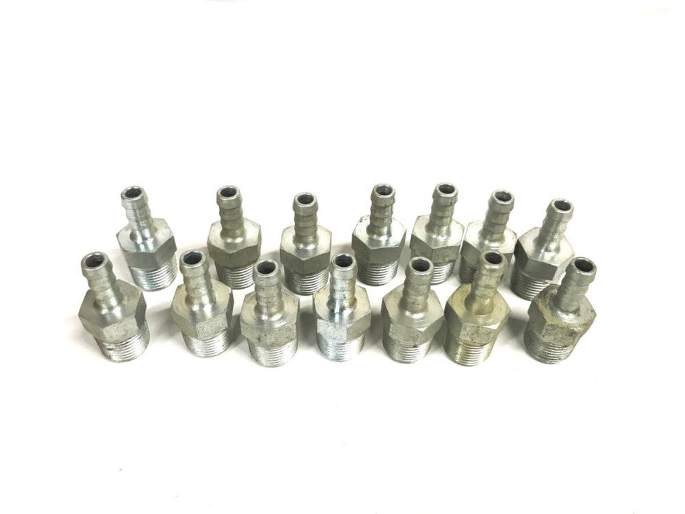 Unbranded 1/4 inch Barb x 7/8 inch Hex Hose Fitting [Lot of 15] NOS