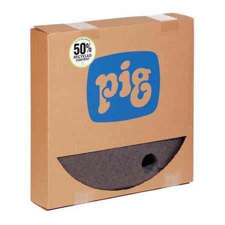 Pig Mat208 Sorbent Pad, Universal, 7 Gal Vol Absorbed Per Pkg, 22 In Dia.,