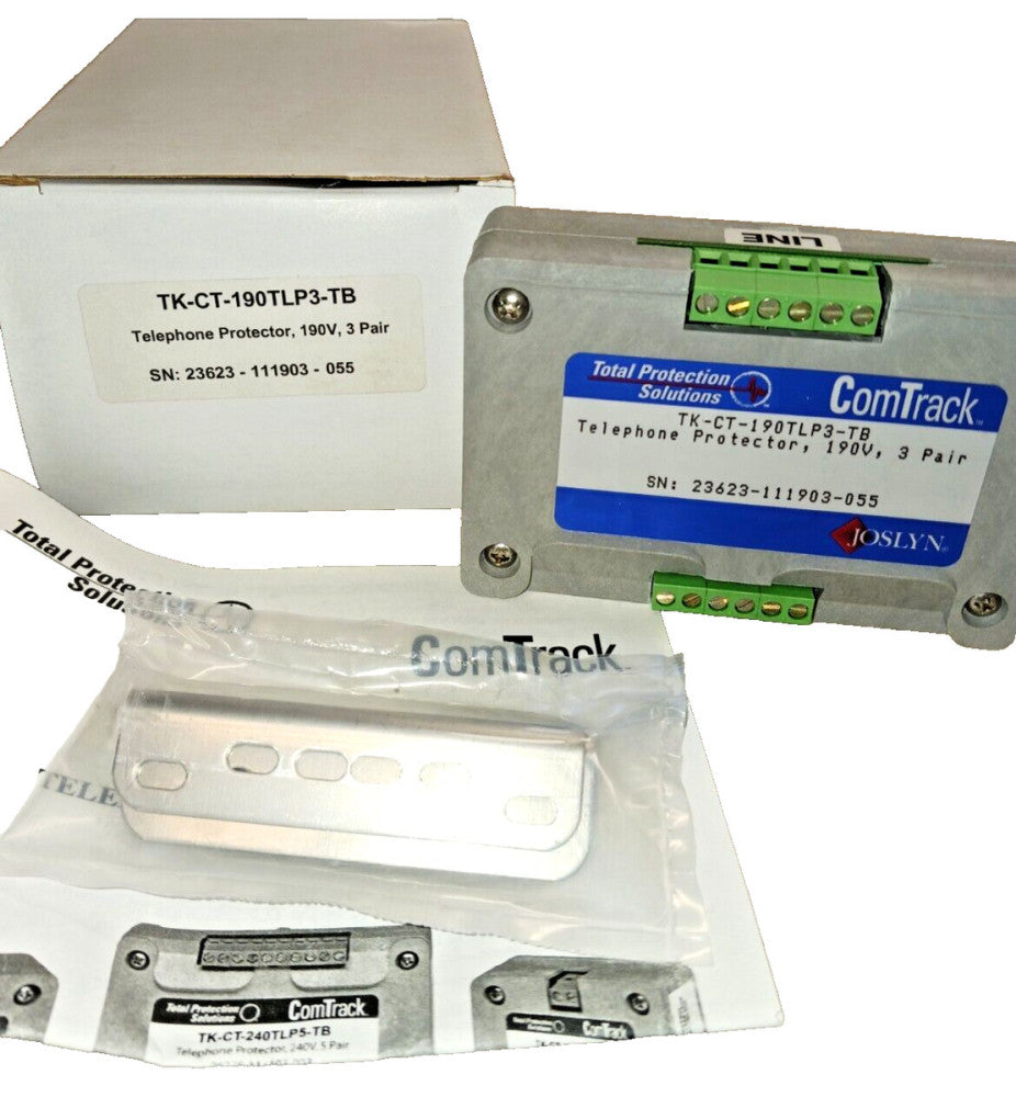 NEW JOSLYN TOTAL PROTECTION COMTRACK TELEPHONE PROTECTOR 190V TK-CT-190TLP3-TB