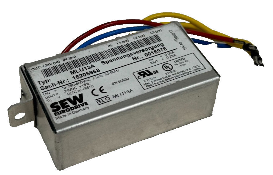 USED SEW EURODRIVE MLU13A INTEGRATED POWER SUPPLY 18205968