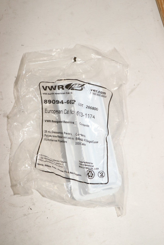 (5-Pk) VWR Disposable Sterile Pipetting Reservoirs White Polystyrene 89094-662