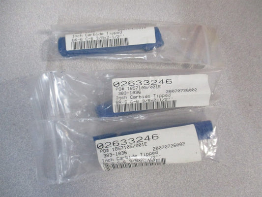 (383-1036) 3/8 x 3/8 x 2-1/2" OAL Carbide Lead Angle Turning Tool Bit - Lot of 3