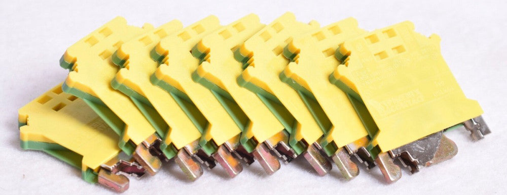 8 Count Phoenix Contact 4 Ground Modular Screw Connect Terminal Blocks USLKG4
