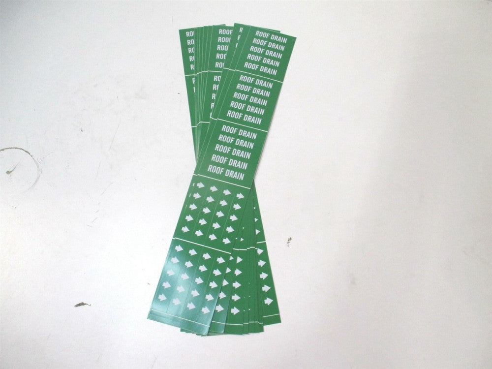 Brady (7247-3C) 2-1/4 x 2-3/4" Roof Drain Adhesive Pipe Marker 11ct. - Lot of 10