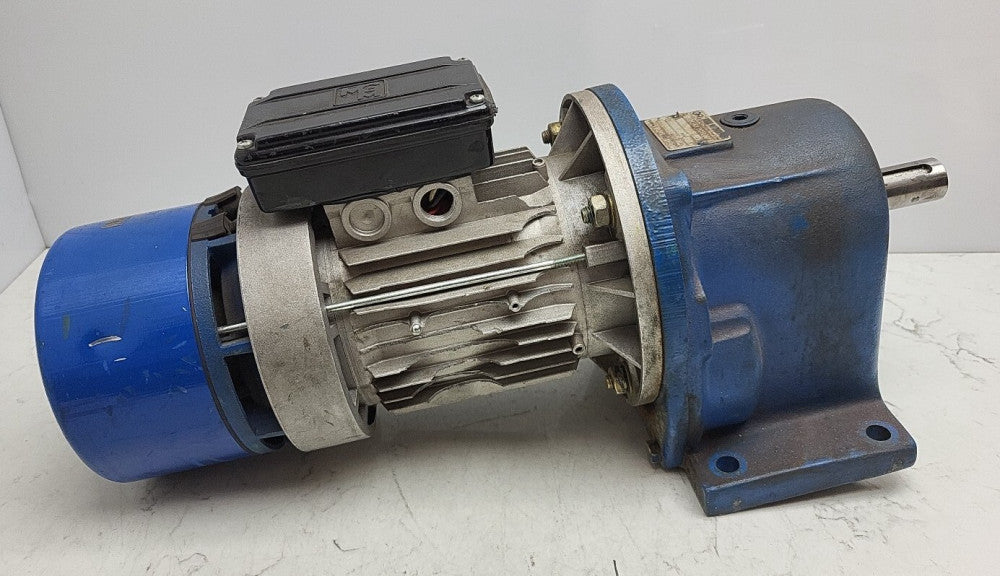 MGM BA80B4 Brake Motor 1400/1680 Rpm w/ Rossi MR31-63-PC1A Gear Reducer Damage