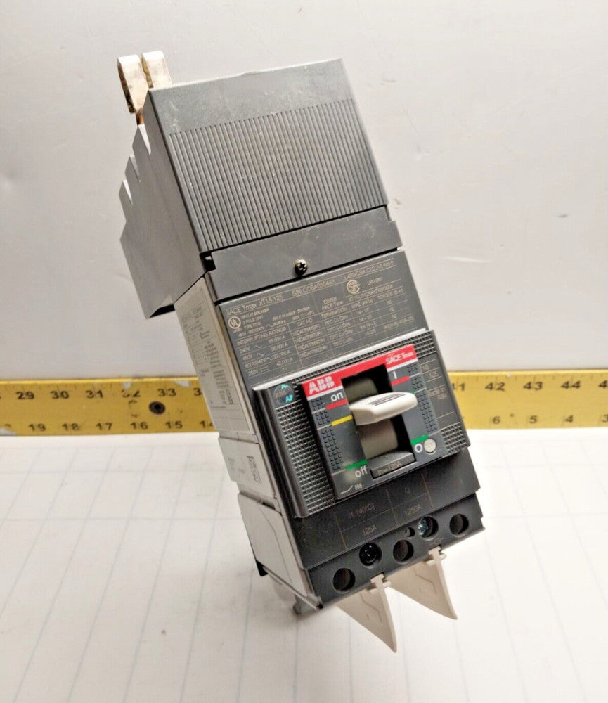 ABB GE RELIA GEAR NEXT 125 AMP CIRCUIT BREAKER 600Y/347 VAC 3 POLE  XT1S125