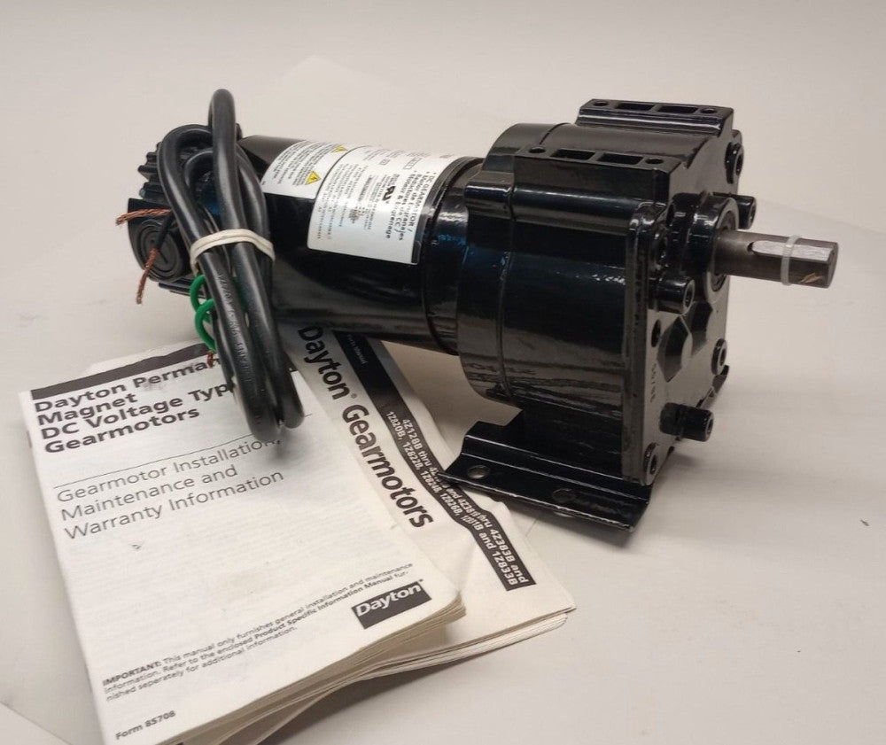 Dayton 1Z826B Used DC Gear Motor 1/6hp 12VDC 150In-Lb 64rpm Ratio 29.1:1