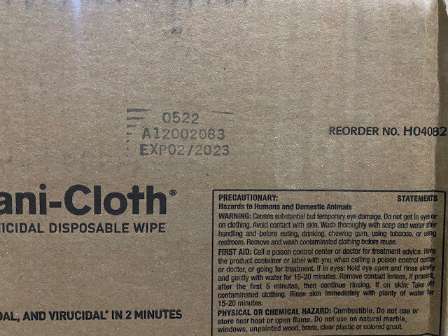 (Case of 500) PDI HO4082 Super Sani-Cloth Surface Disinfectant, EXP 02/2023