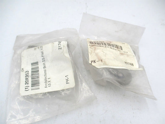 (Z1748) 1/2"-13 18-8 Stainless Steel Plain Architectural Sex Bolt - Lot of 2 