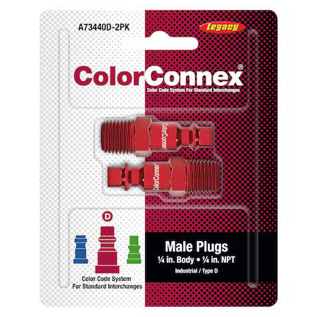 Legacy A73440d-2Pk Quick Connect Plug,1/4 In,300 Psi,Pk2