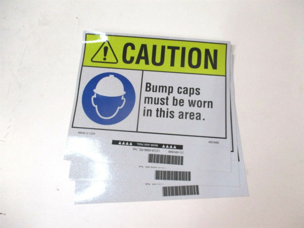 Lyle (LCU3-0066-RD_7x5) 5" x 7" Bump Caps Must Be Worn In This Area Sign - Qty 3