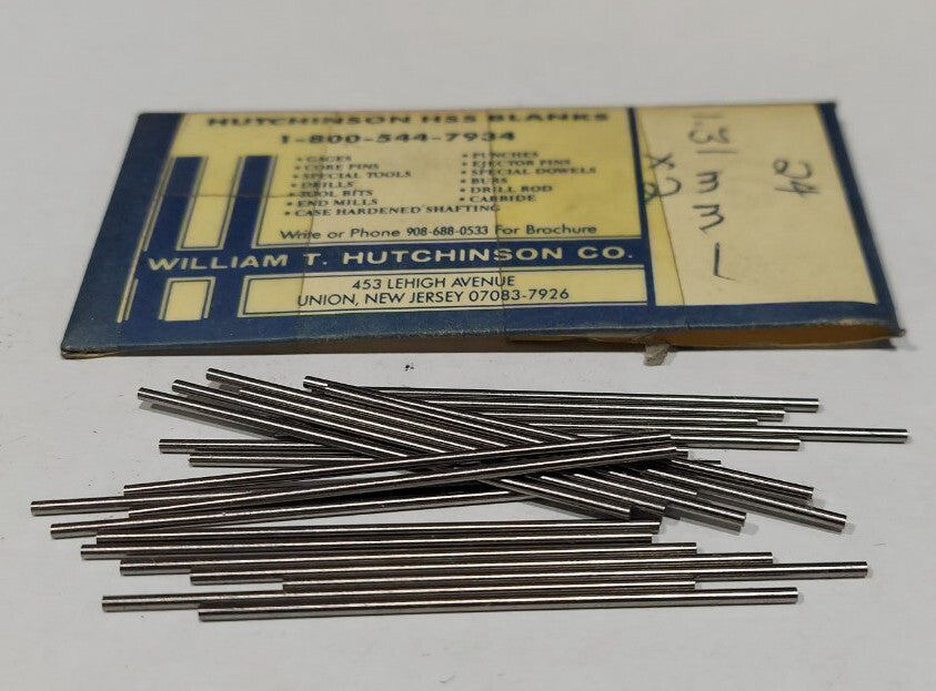Lot Of 24 - USA Hutchinson 1.31mm x 2" Low Drill Blank Reamer Pin Gage