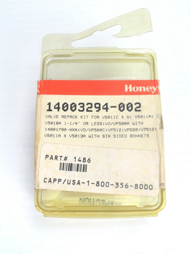 NEW - HONEYWELL, 14003294-002, 1486 Valve Repack Kit, SEE AD FOR SPECIFIC VALVES