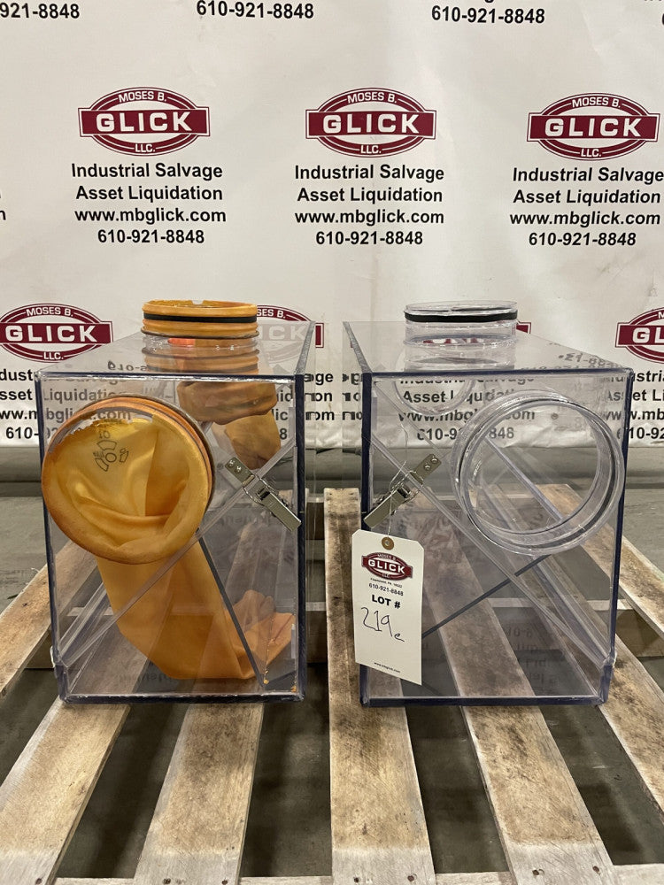 Lot of 2 Plastic Laboratory Glove Boxes 23" x 10" x 14"