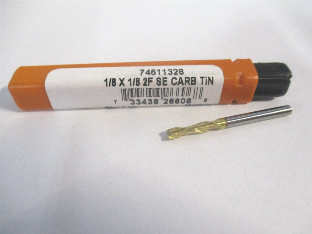 (750414) 1/8" x 1/2" x 1/8" x 1-1/2" OAL Solid Carbide 2 Flute Square End Mill 