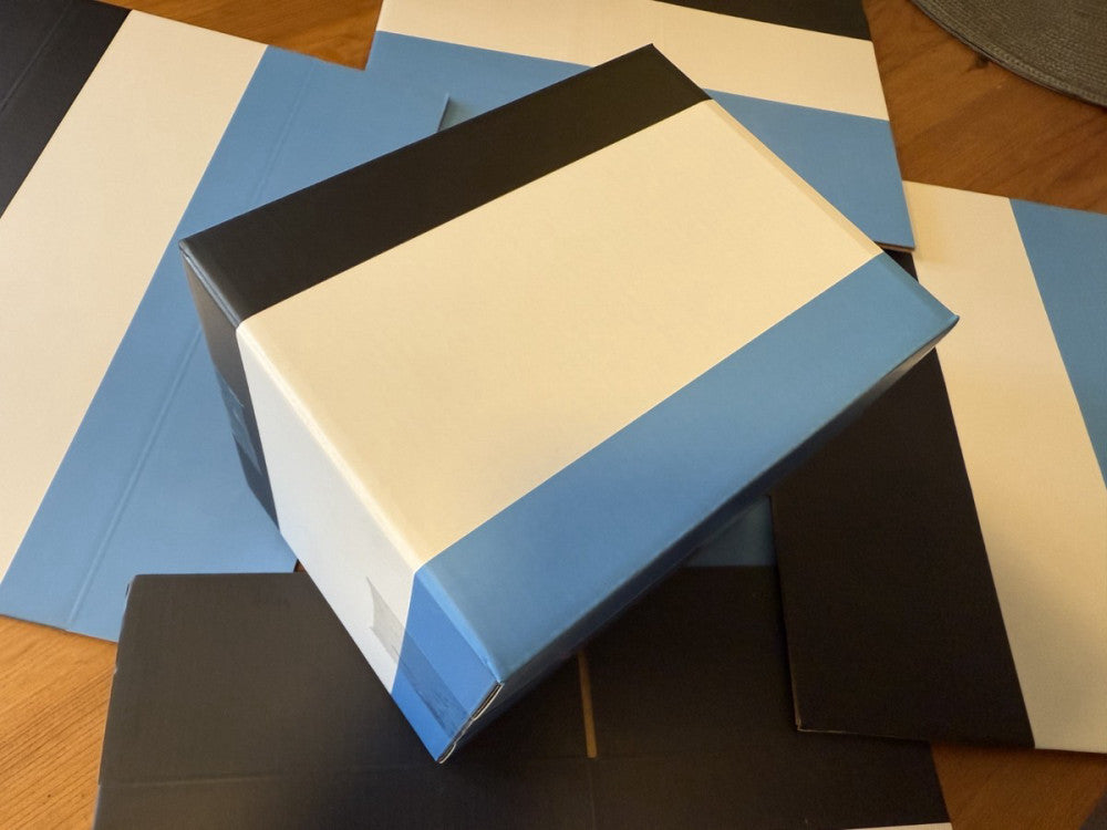 1 - Eye-Catching Tricolor Corrugated Box - 8x8x8 Inches!