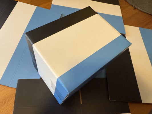 1 - Eye-Catching Tricolor Corrugated Box - 8x8x8 Inches!