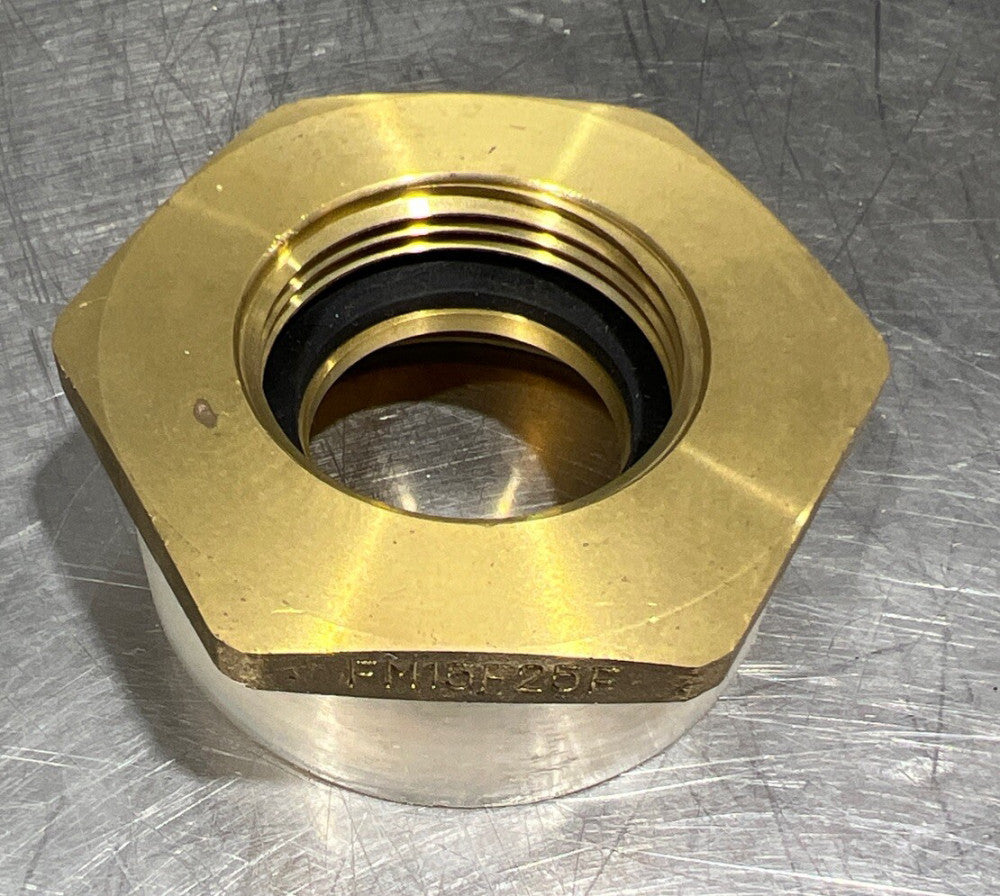 NOS Dixon Valve FM15F25F Brass Hex Nipple, 1 1/2" NST Female  x 2 1/2" NST Male