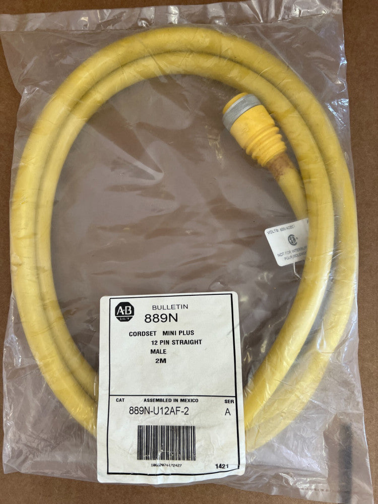 ALLEN BRADLEY, 889N-U12AF-2 SERIES A, 12 PIN MINI PLUS CORDSET, MAKE OFFER!