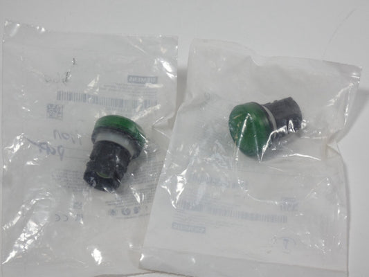 *Lot of 2* Siemens 3SU1001-6AA40-0AA0 22mm Green Indicator Light - NEW Surplus!
