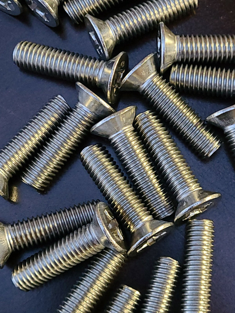 Lot Of 25 M8-1.25 Thread Stainless Steel Flat Machine Screws 30mm Long