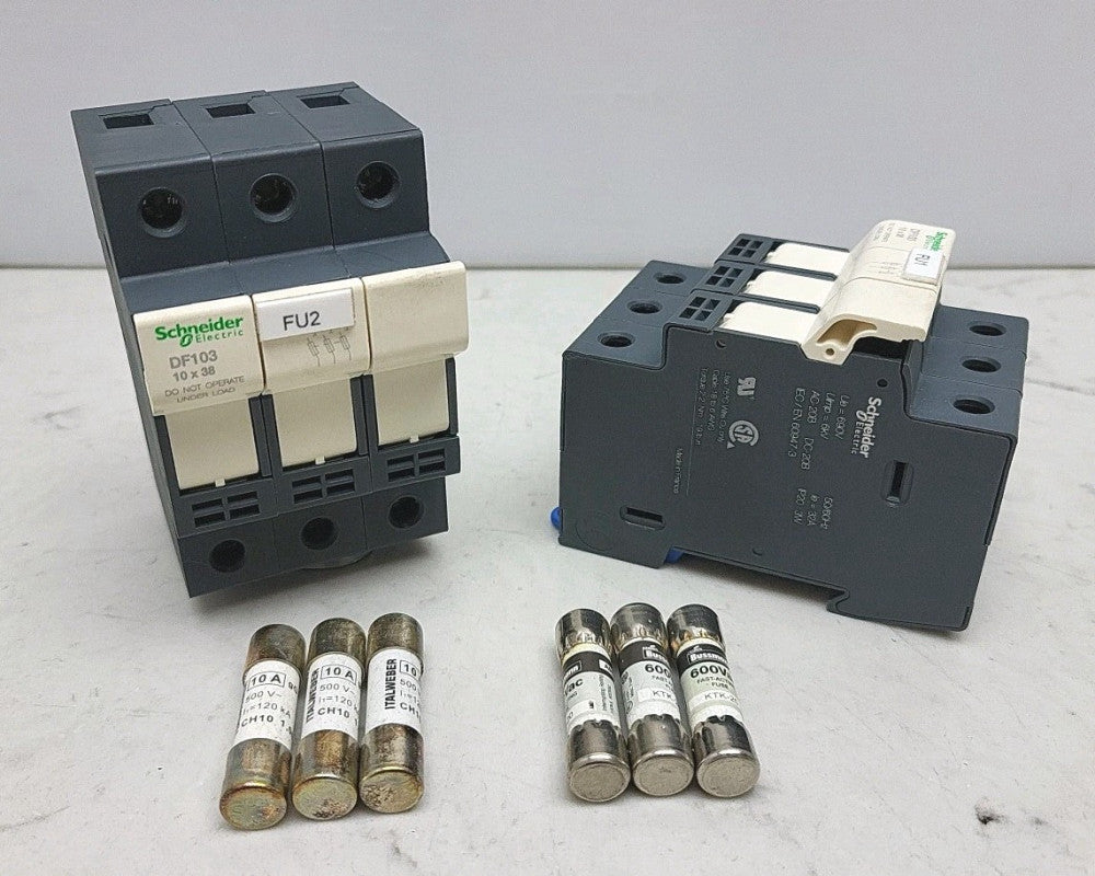 Schnieder Electric DF103 Fuse Holder 10x38 690V 50/60Hz 32A With Fuses See Pics