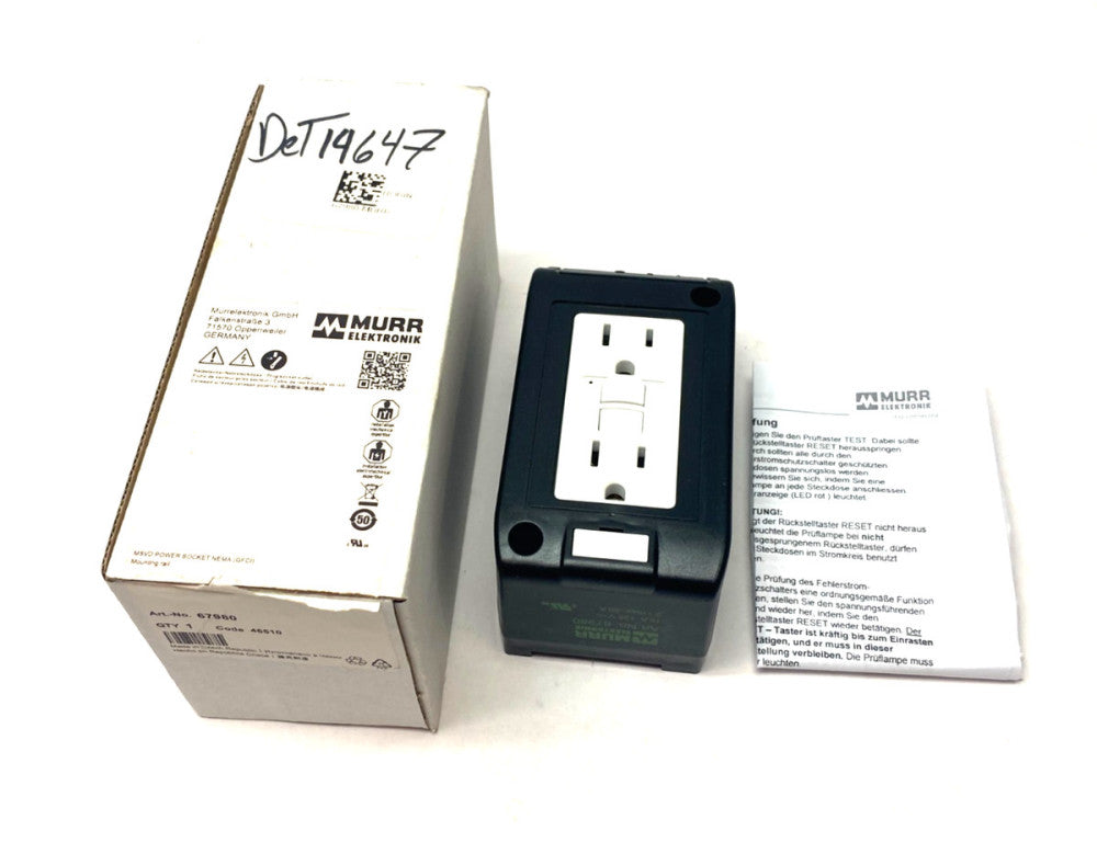 Murrelektronik 67980 MSVD Power Socket NEMA (GFCI) for DIN Rail
