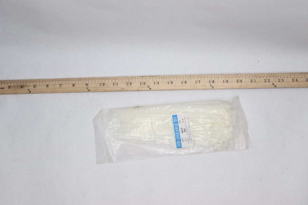 (100-Pk) Self-Locking Cable Tie White Nylon 4mm x 200mm