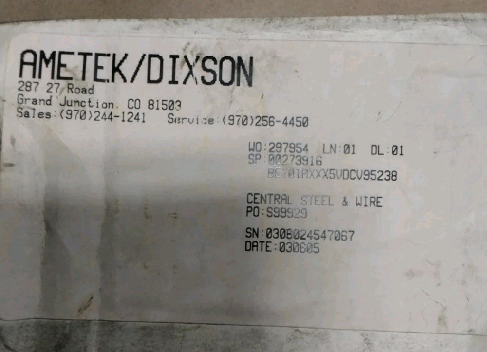 AMETEK BE101AXXX5VDCV95238 0-200 Thousandths F126