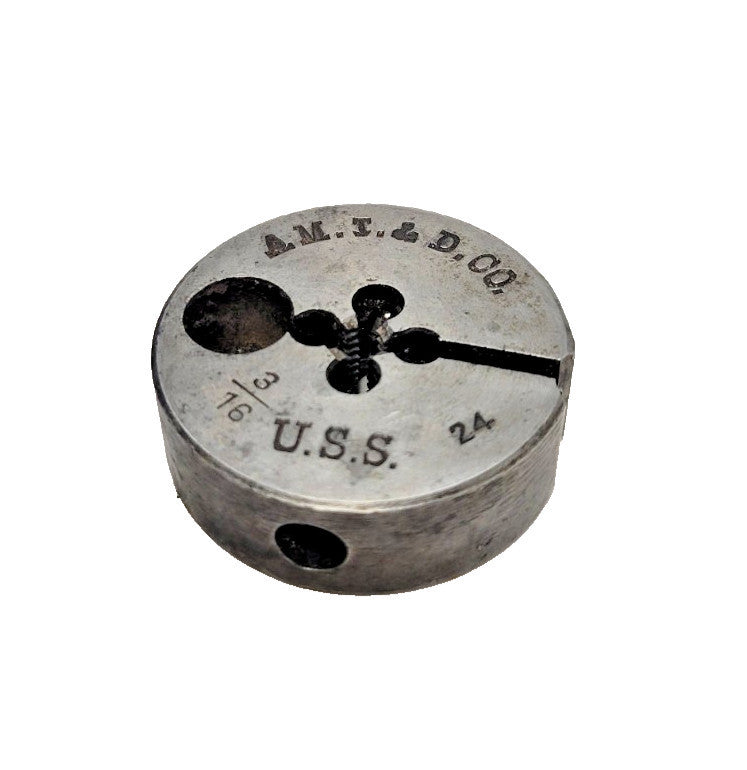 AMT&D 3/16"-24 THREADING DIE 1-1/2" OD 1/2" THICKNESS HSS