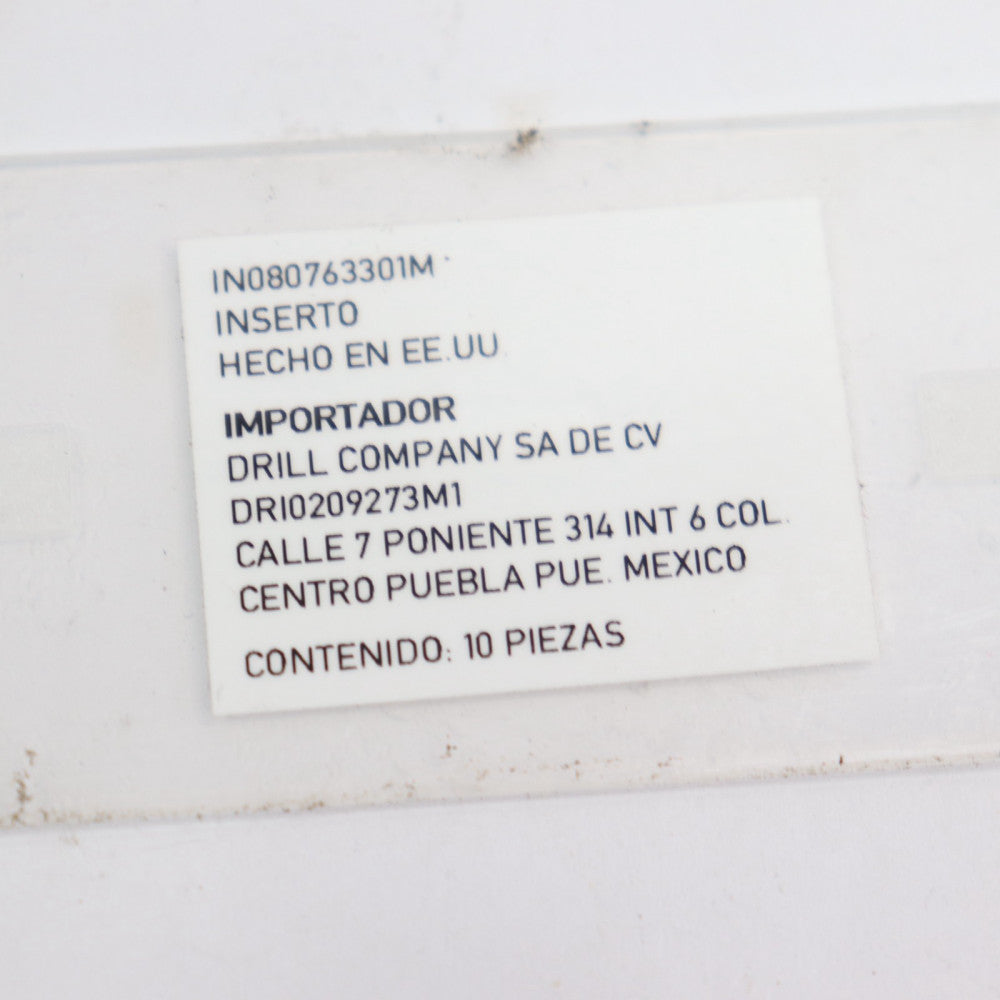 (10-Pk) Carbide Turning Inserts IN080763301M