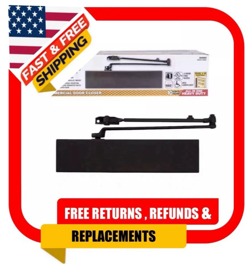 Size 1-6 All-In-One Commercial Door Closer with Universal Mount Plate
