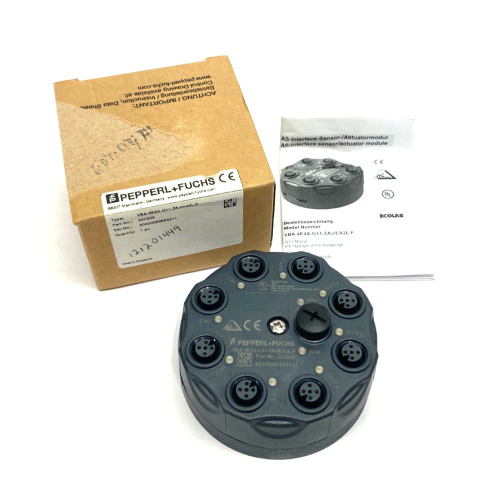 Pepperl+Fuchs VBA-4E4A-G11-ZAJ/EA2L-F Interface Sensor/Actuator Module 220206