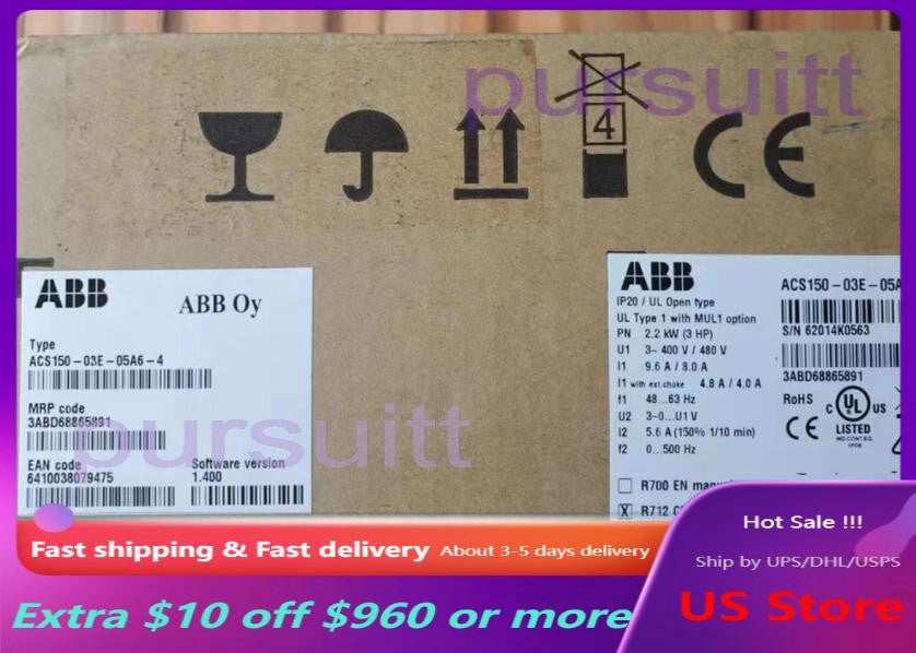 ONE NEW ABB ACS150-03E-05A6-4 2.2KW Inverter Fast Shipping US Free TAX