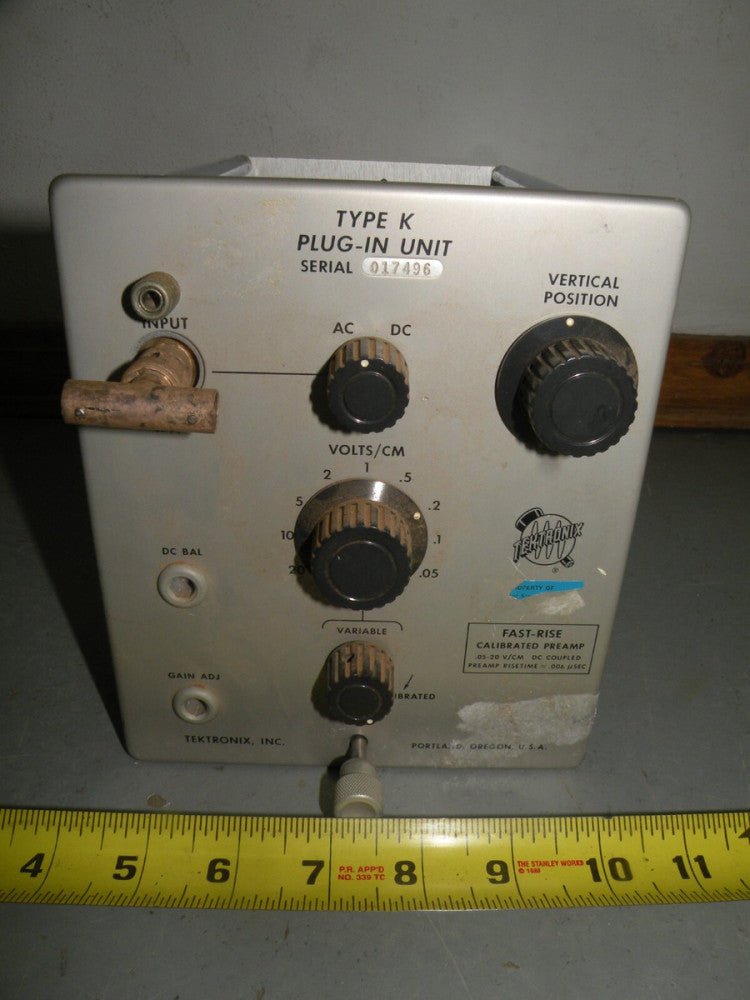 Tektronix Type K Plug-In Fast Rise Calibrated Preamp .05-20V/cm