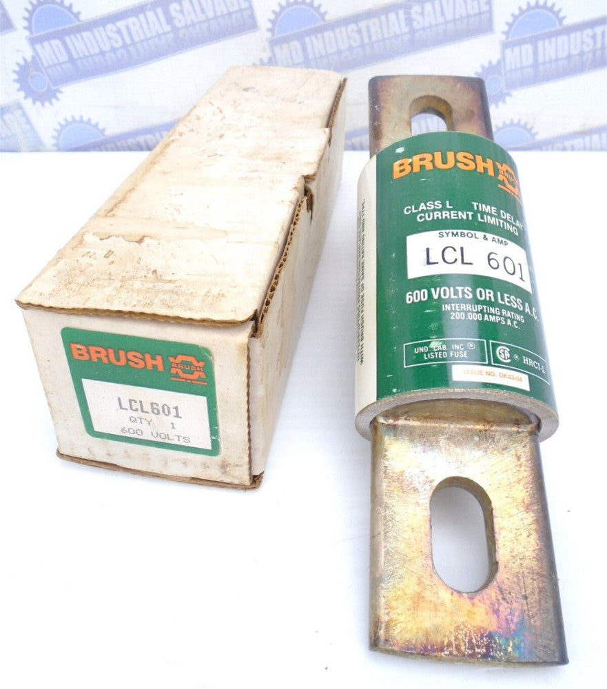 BRUSH - LCL601 - 601A FUSE, CLASS L, TIME DELAY, CURRENT LIMITING - (NEW in BOX)