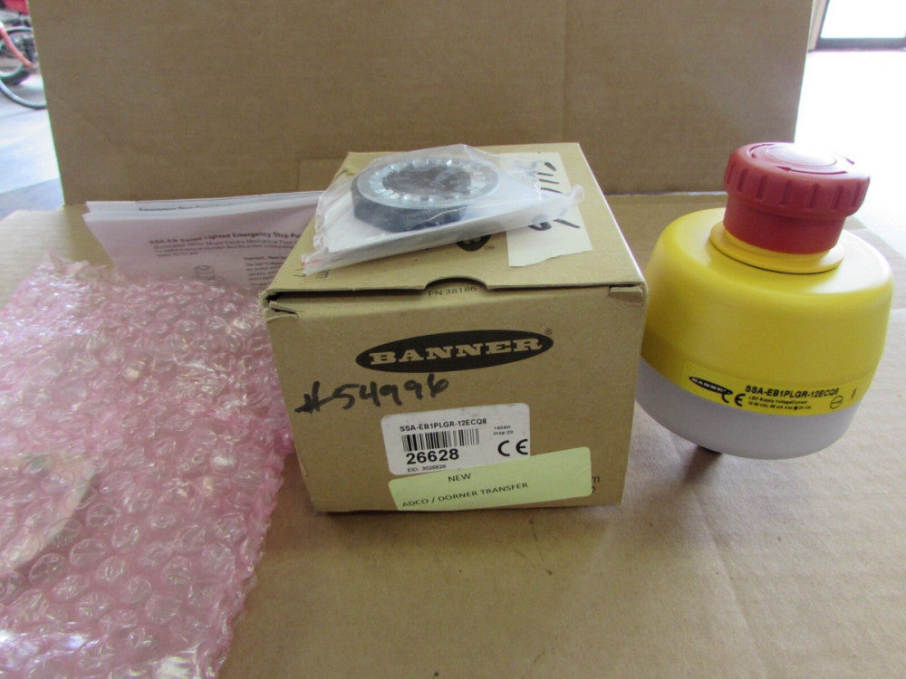 BANNER 26628, EMERGENCY STOP PUSH BUTTON, SSA-EB1PLGR-12ECQ8, NIB! MAKE OFFER!