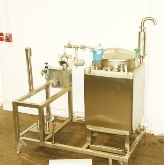Krones Sure Klean 55 Gal Stainless Steel CIP Tank w/ Pump, E+H Level Transmitter