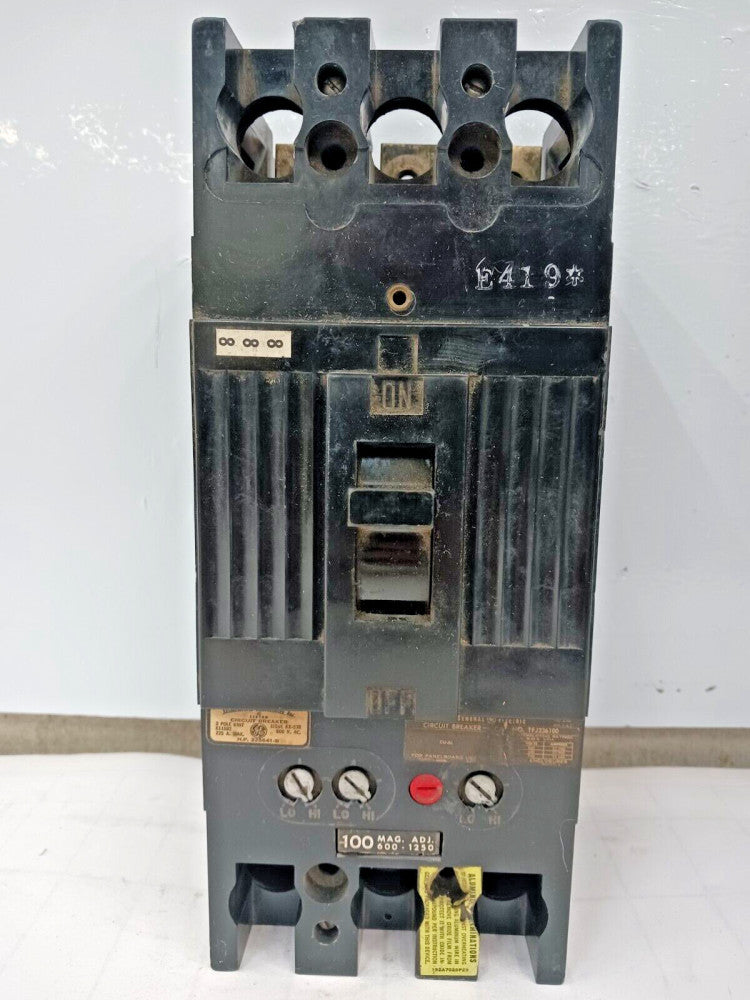 GE 100 AMP CIRCUIT BREAKER 3 POLE 600 VAC TFJ236100