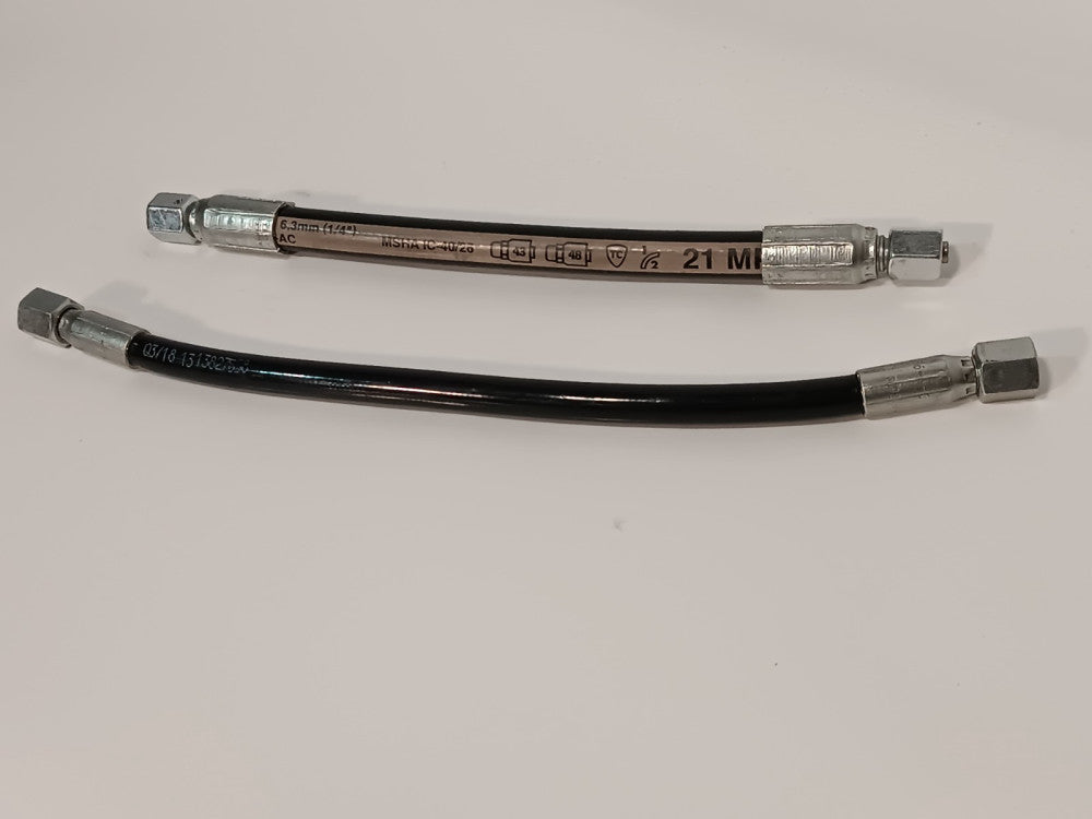 Lot of 2 Unbranded Hydraulic Hose Assemblies, O-Ring Face Seal Fittings