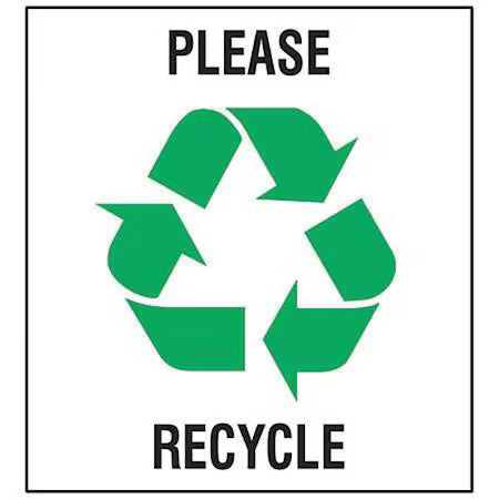 Brady 20642Lfls Recycling Label,Vinyl,10 In. W,Pk5