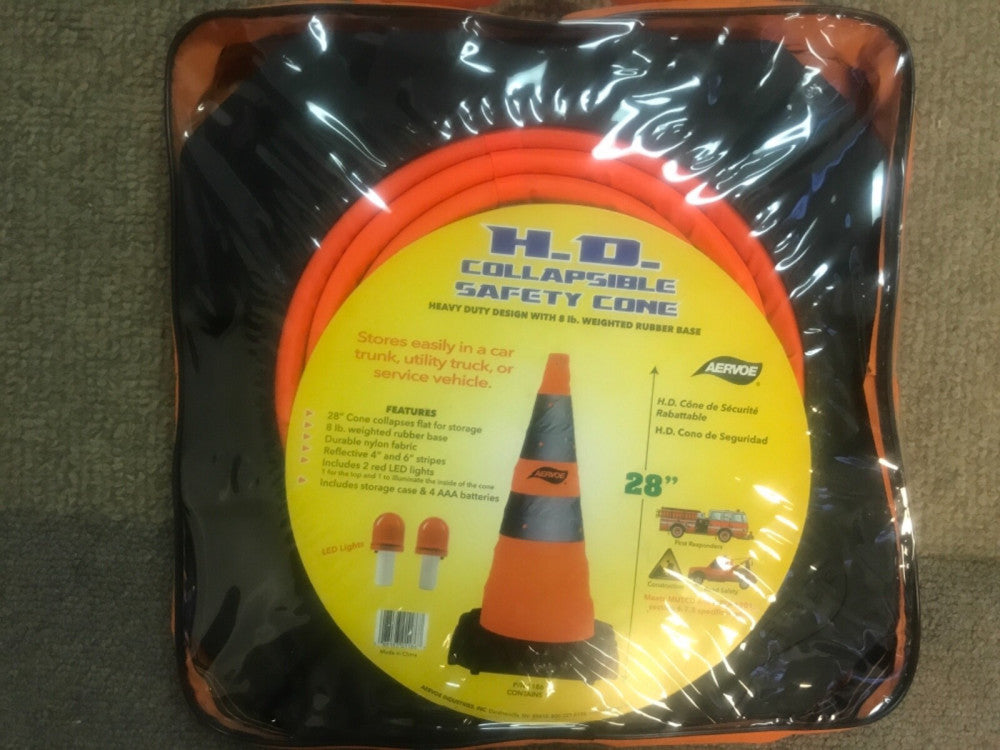 NEW Aervoe 1186 28" HD Collapsible Safety Cone With LED Light Weighted Base 6/Pk