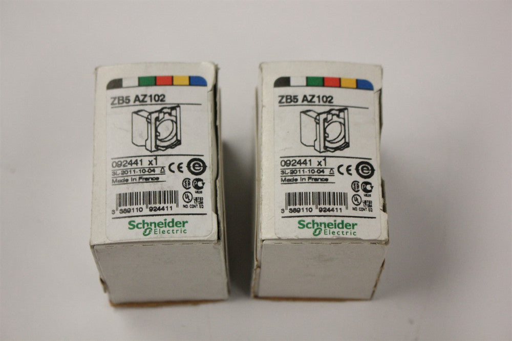 Lot of 2 NEW SCHNEIDER ELECTRIC CONTACT BLOCKS ZB5 AZ102 092441