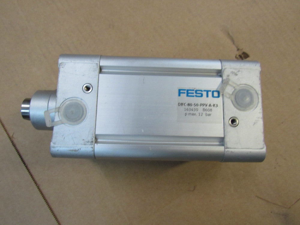 FESTO PNEUMATIC CYLINDER DNC-80-50-PPV-A-K3 80MM-BORE 50MM-STROKE NEW SURPLUS !!