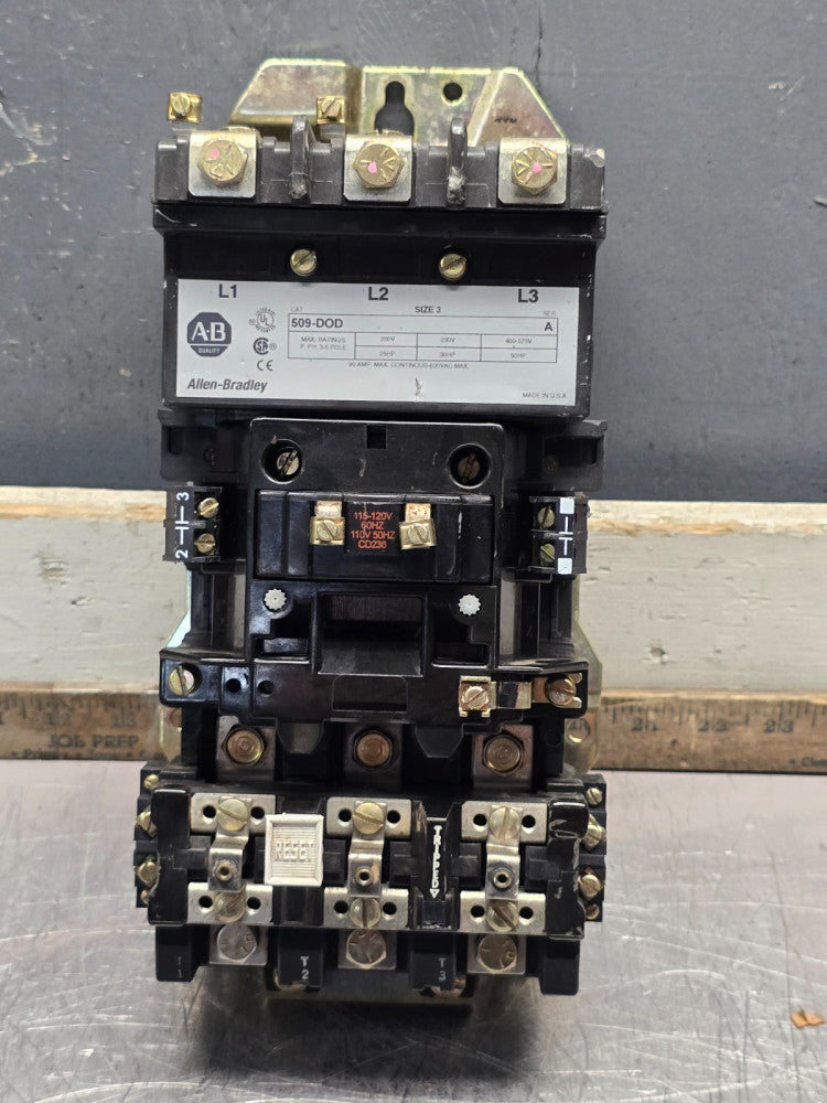 ALLEN BRADLEY 509-DOD ,SIZE 3 STARTER , WITH 40185-801-01 OVERLOAD, SEE PHOTOS!