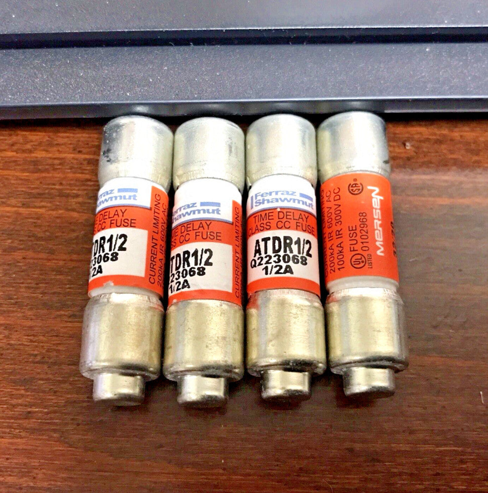 (Lot of 4) Ferraz Shawmut ATDR1/2 Time Delay Class CC Fuse 1/2A 600Vac